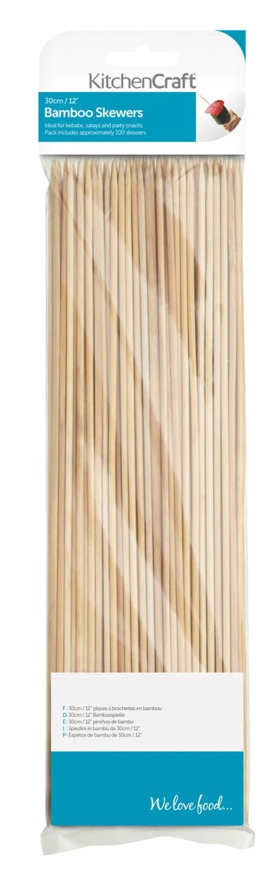 KitchenCraft 30cm Bamboo Skewers - Simmer and Slice