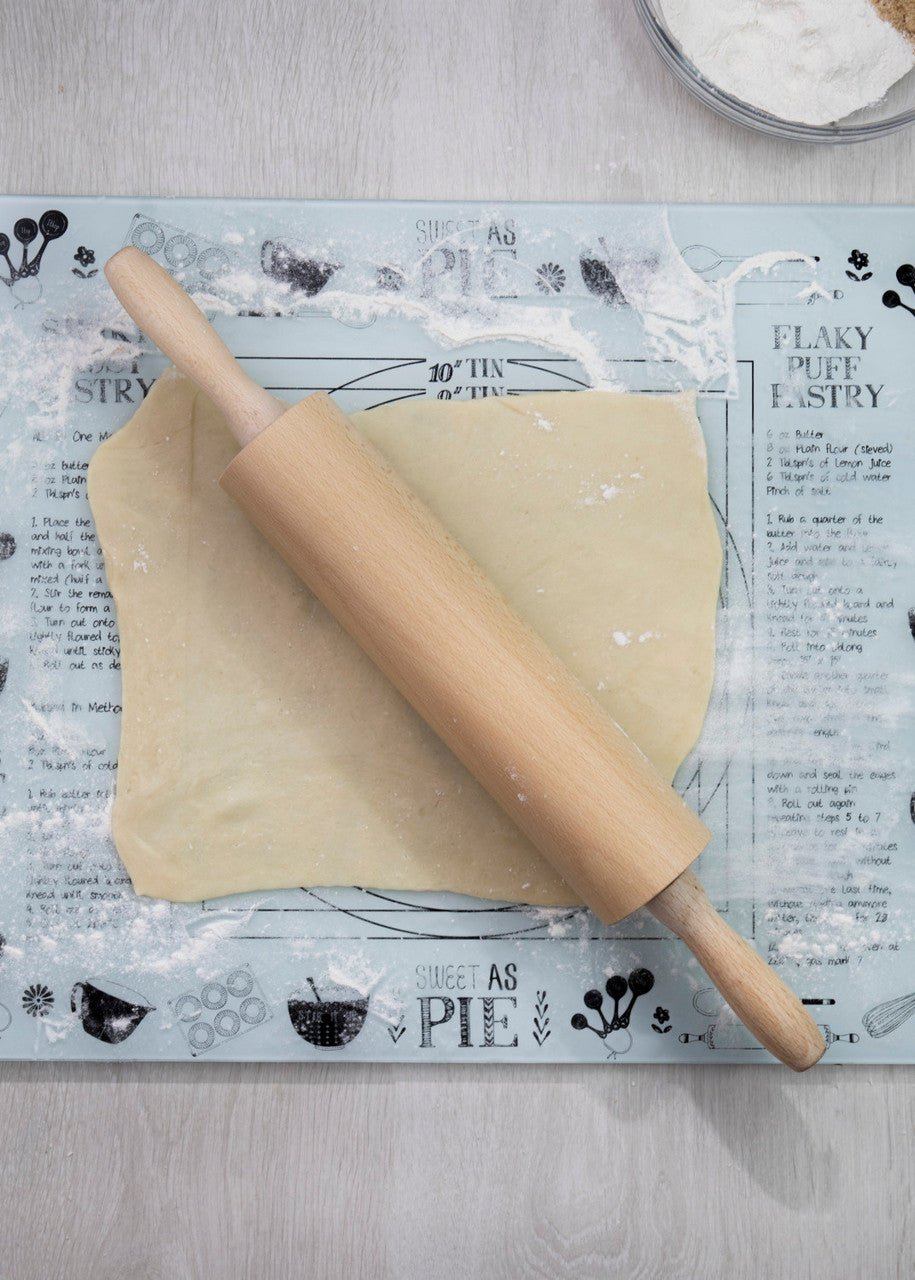KitchenCraft Beech Wood Revolving 44cm Rolling Pin - Simmer and Slice