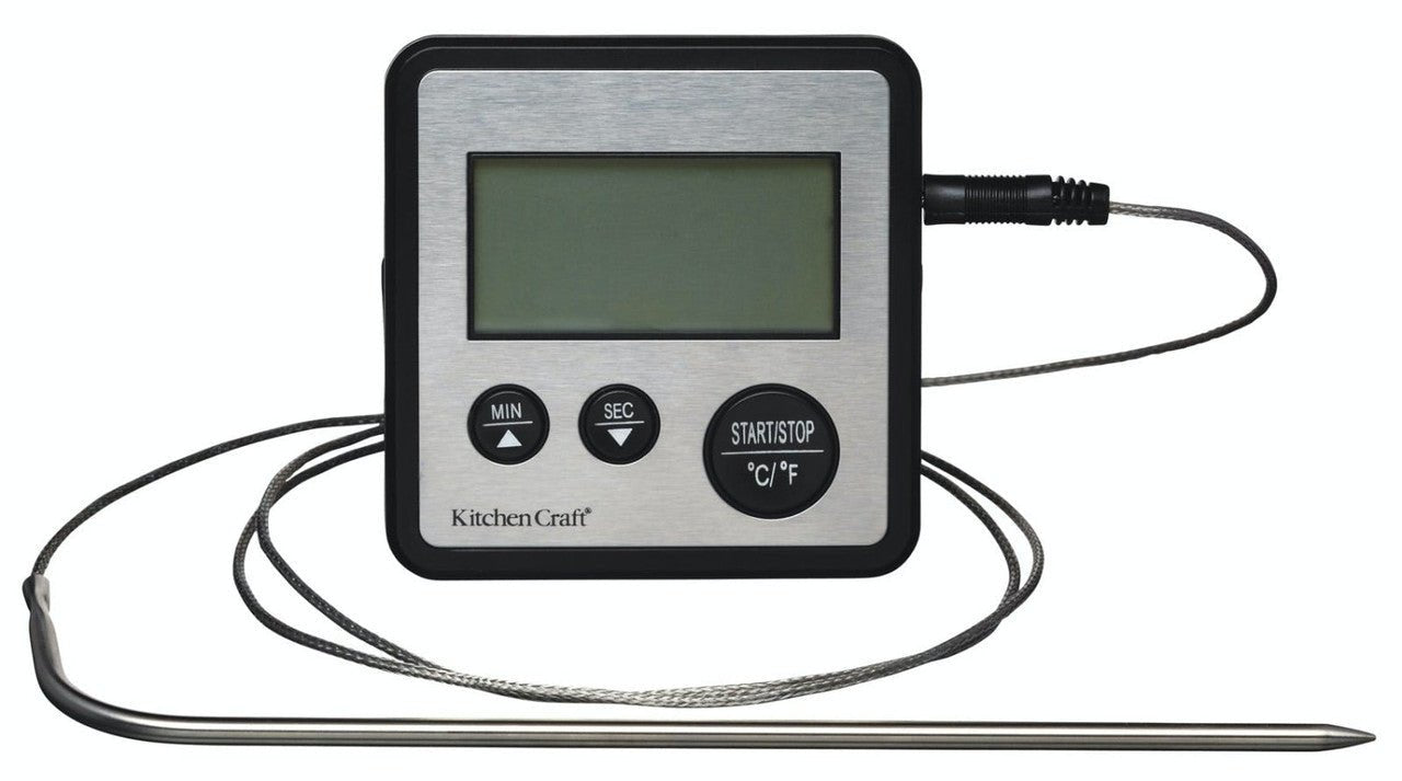 KitchenCraft Digital Cooking Thermometer and Timer - Simmer and Slice