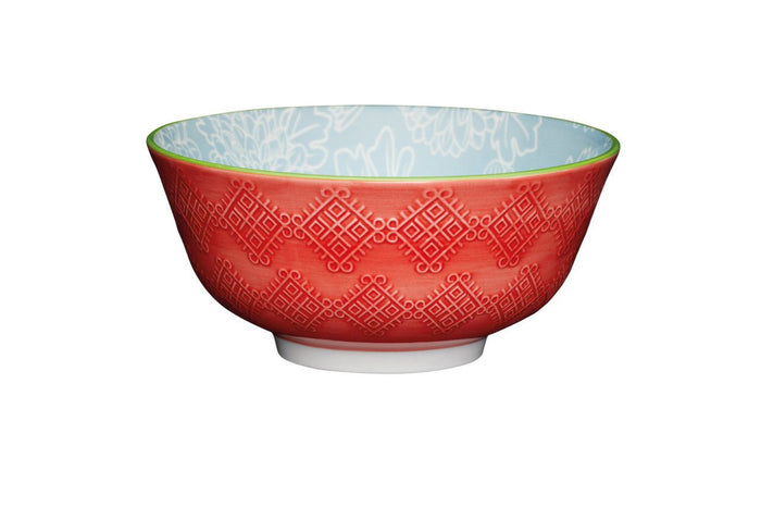 KitchenCraft Grey Floral Ceramic Bowl, 16cm - Simmer and Slice