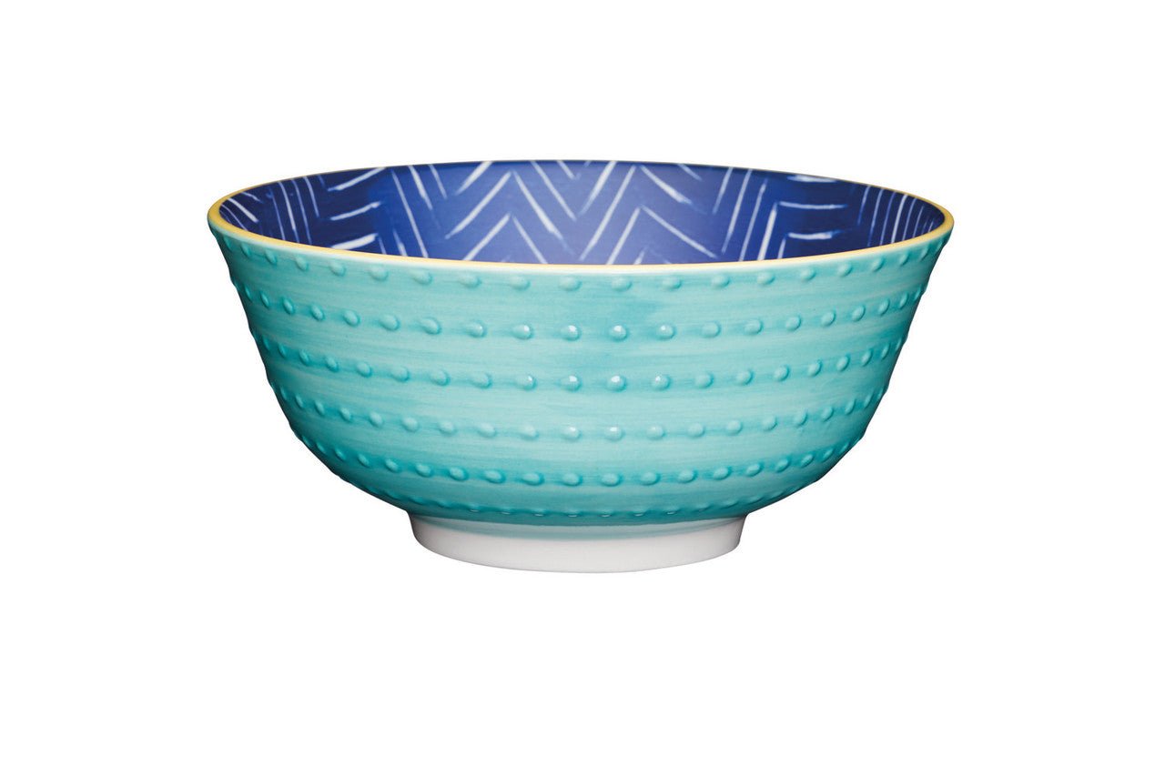 KitchenCraft Leafy Indigo Ceramic Bowl, 16cm - Simmer and Slice
