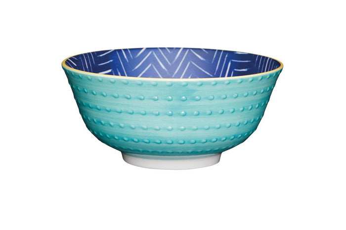 KitchenCraft Leafy Indigo Ceramic Bowl, 16cm - Simmer and Slice