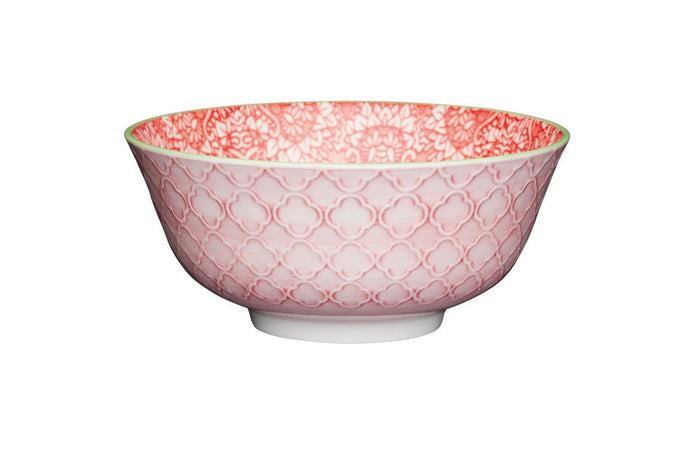 KitchenCraft Red Damask Ceramic Bowl, 16cm - Simmer and Slice