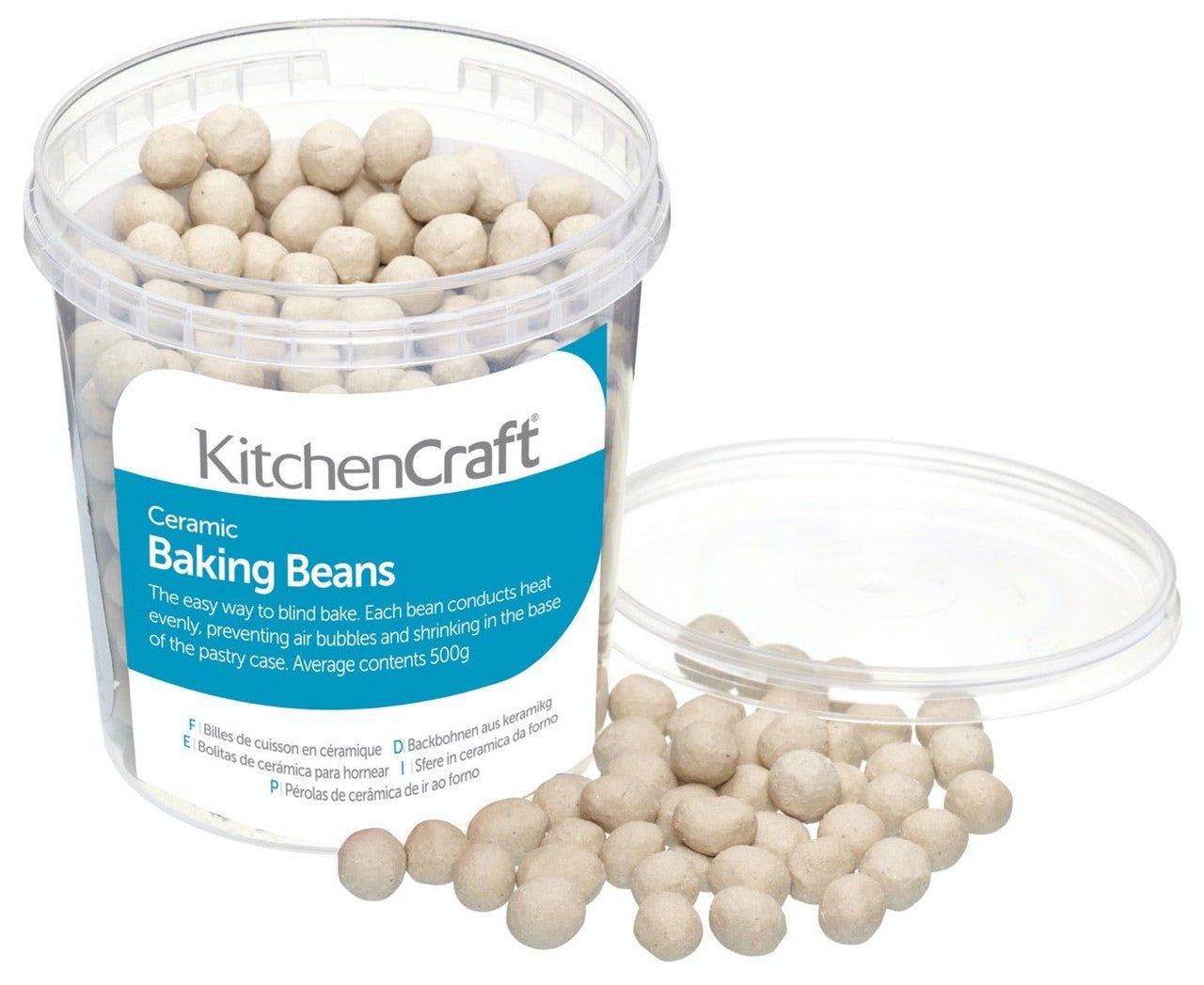 KitchenCraft Tub of Ceramic Baking Beans (500g) - Simmer and Slice