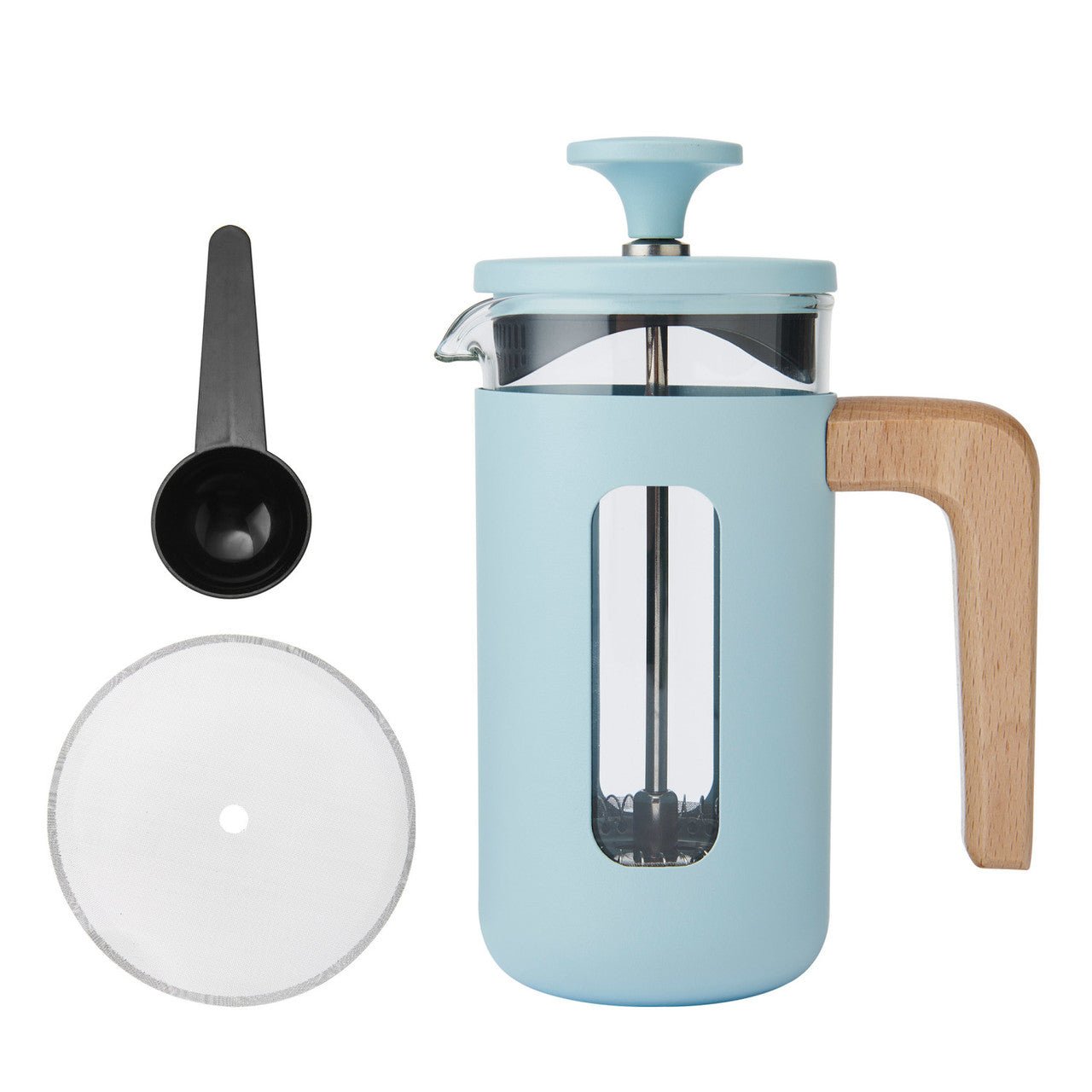 Le Cafetiere Pisa 3 Cup Cafetiere Sky Wood Handle - Simmer and Slice