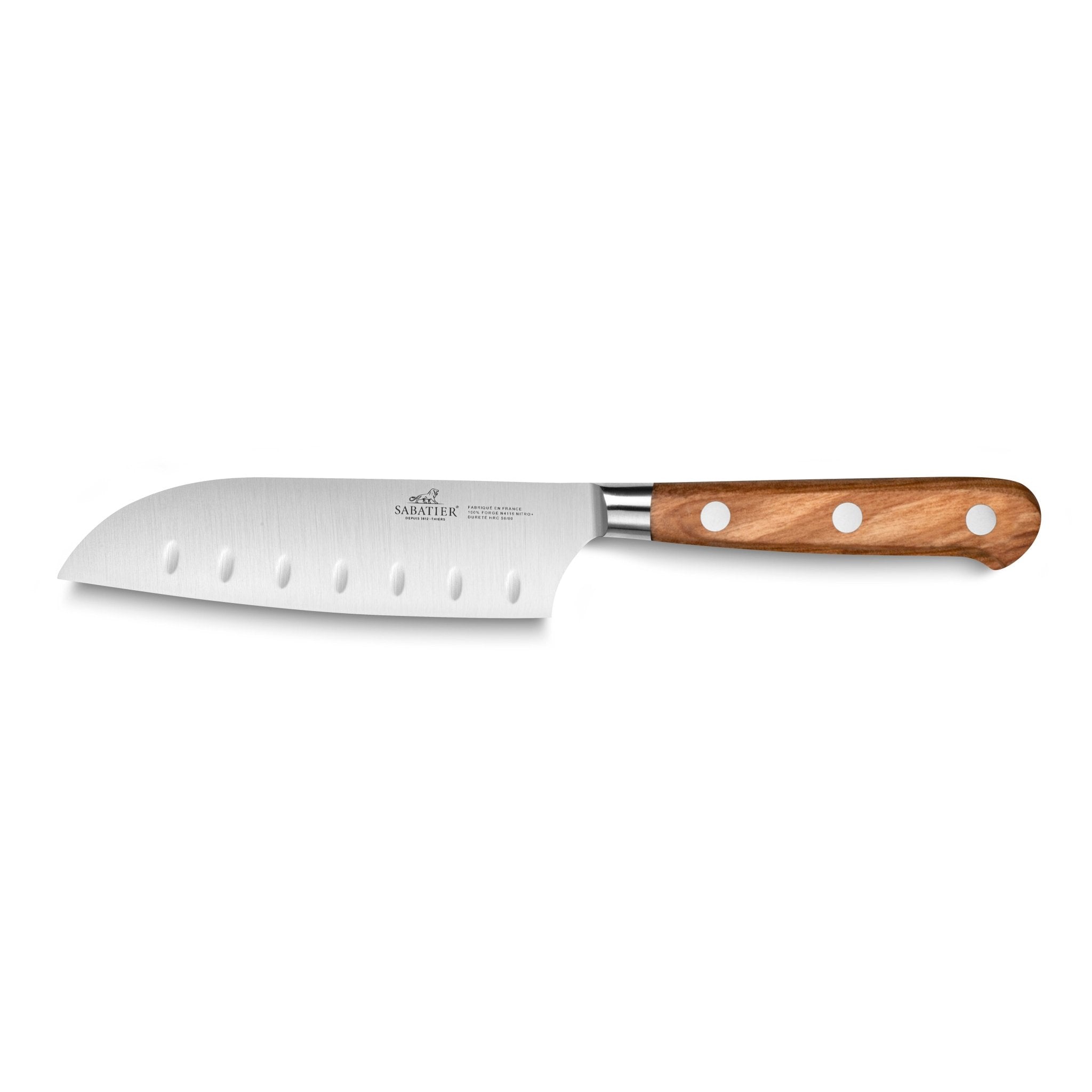 Lion Sabatier 13cm Mini - Santoku Knife - Provencao Olivewood - Simmer and Slice