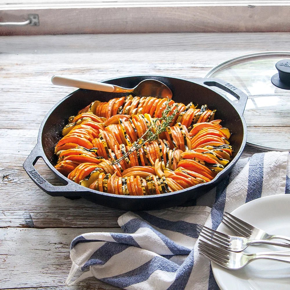 Lodge Everyday Cast Iron Pan with Glass Lid 30.5cm | 12" - Simmer and Slice