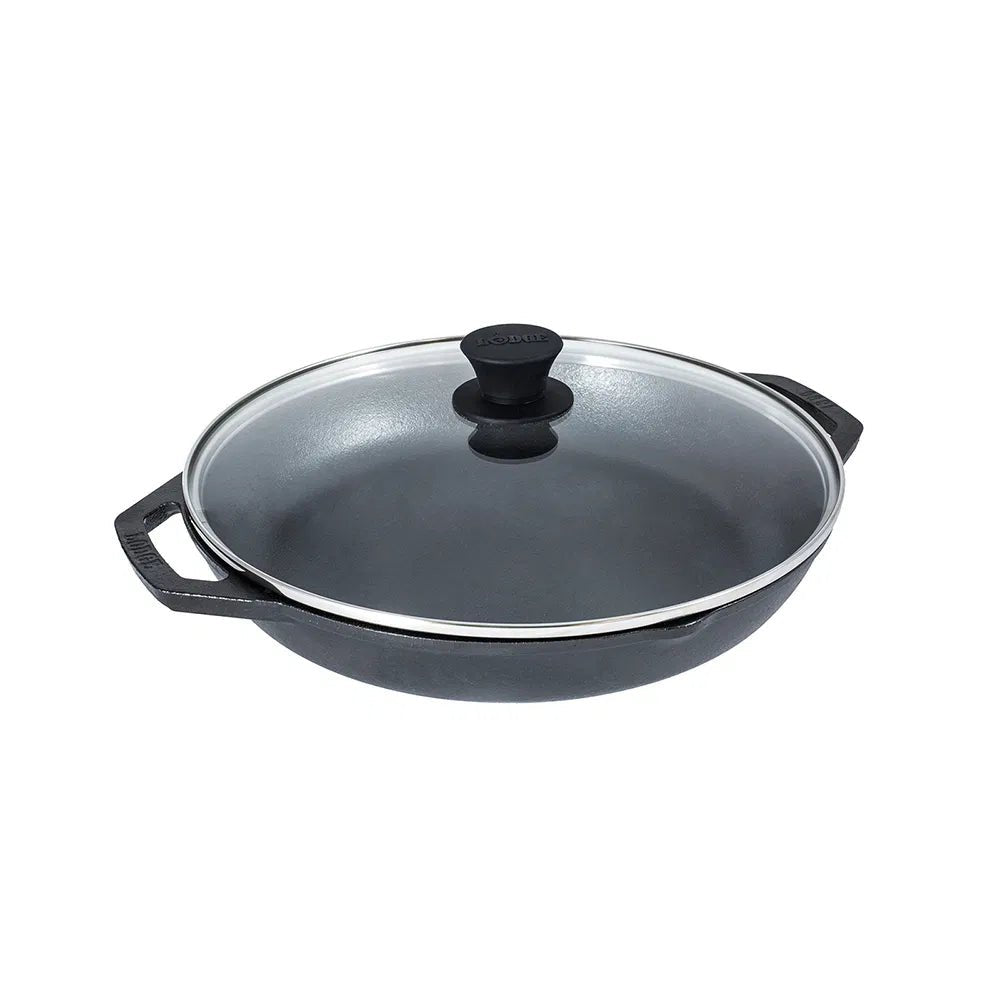 Lodge Everyday Cast Iron Pan with Glass Lid 30.5cm | 12" - Simmer and Slice