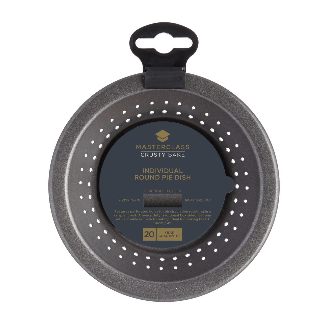 MasterClass Crusty Bake Non - Stick Individual Round Pie Dish, 10cm - Simmer and Slice