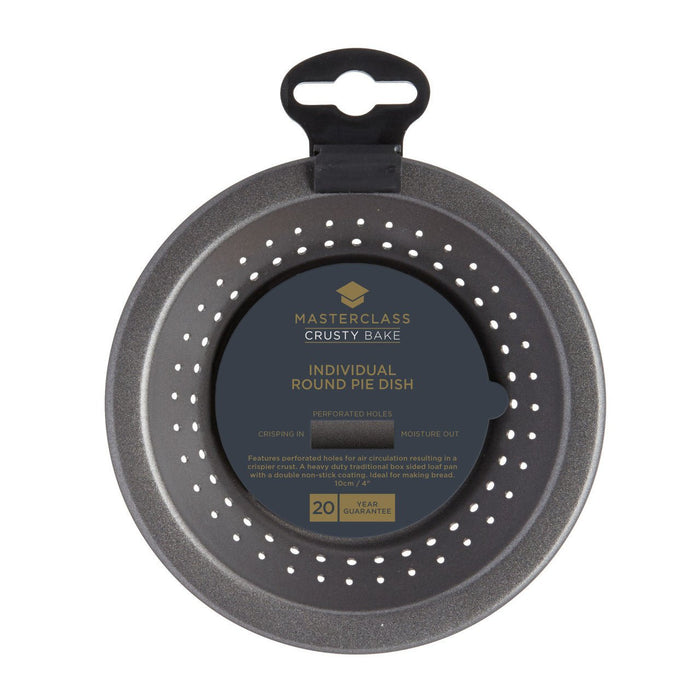 MasterClass Crusty Bake Non - Stick Individual Round Pie Dish, 10cm - Simmer and Slice