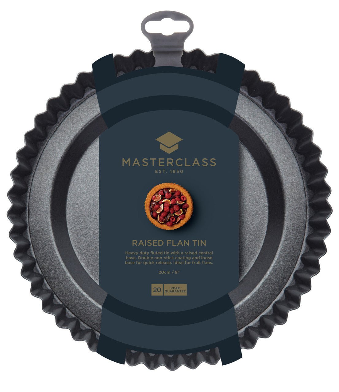 MasterClass Non - Stick Raised Flan Tin, 20cm - Simmer and Slice
