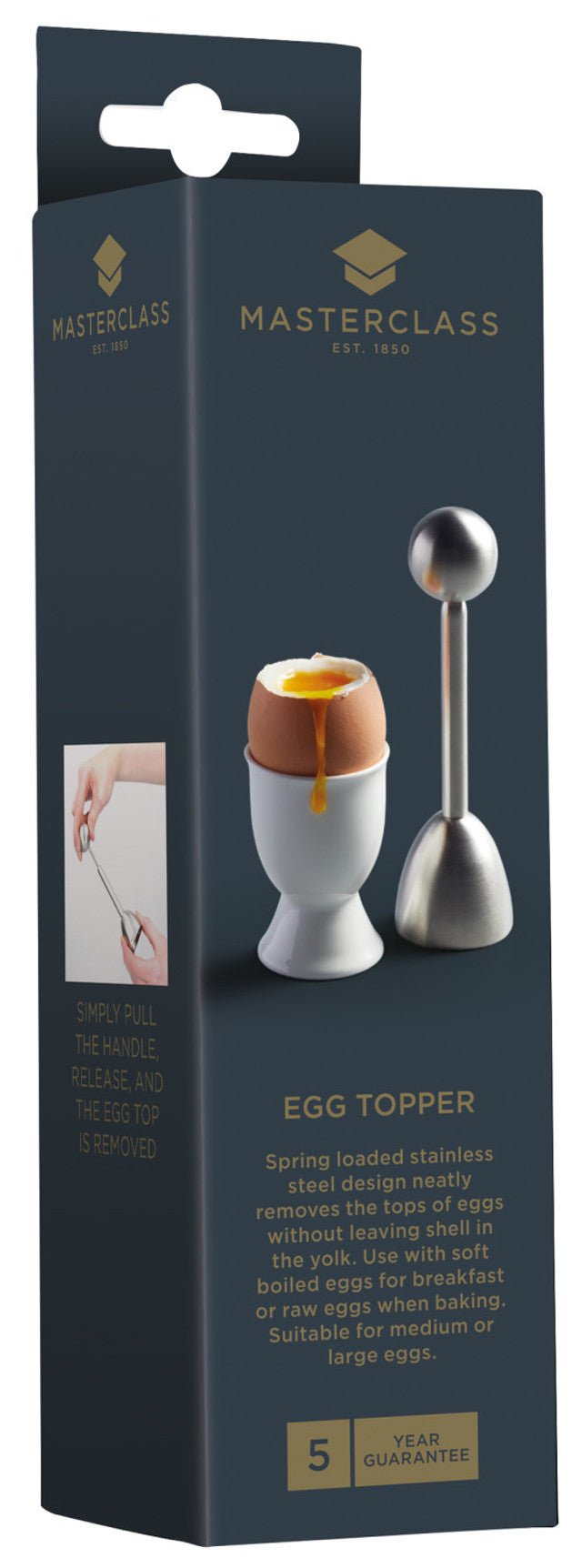 MasterClass Stainless Steel Egg Topper - Simmer and Slice