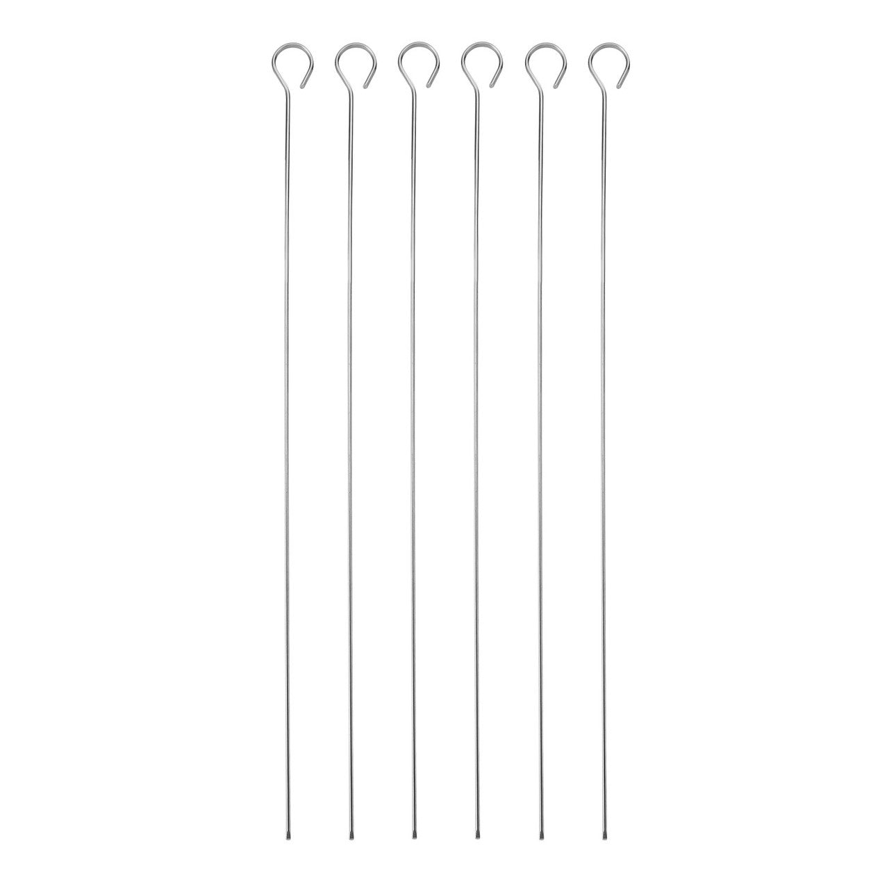 MasterClass Stainless Steel Flat Sided Skewers, Set of 6, 40cm - Simmer and Slice