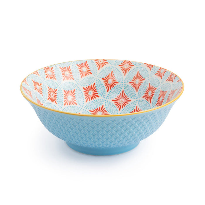Mikasa Blue Mosaic Stoneware Ramen Bowl, 21cm - Simmer and Slice