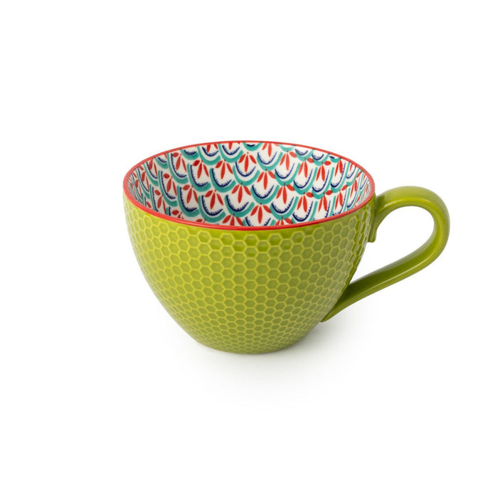 Mikasa Green and Blue Geometric Stoneware Mug, 330ml - Simmer and Slice