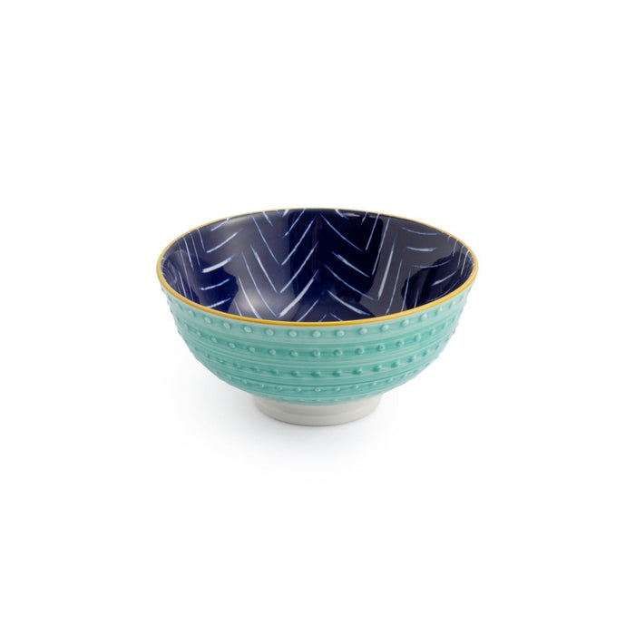 Mikasa Indigo Chevron Stoneware Nibble Bowl, 12cm - Simmer and Slice