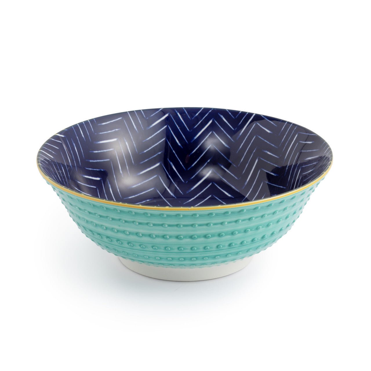 Mikasa Indigo Chevron Stoneware Ramen Bowl, 21cm - Simmer and Slice