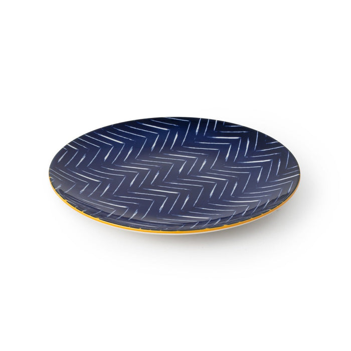 Mikasa Indigo Chevron Stoneware Side Plate, 18cm - Simmer and Slice