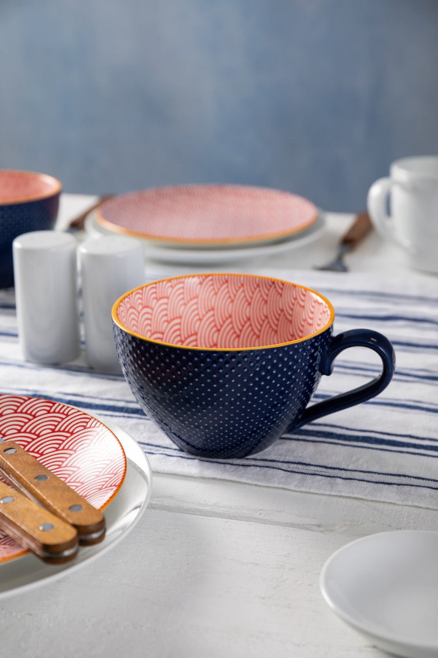 Mikasa Red and Blue Arc Stoneware Mug, 330ml - Simmer and Slice