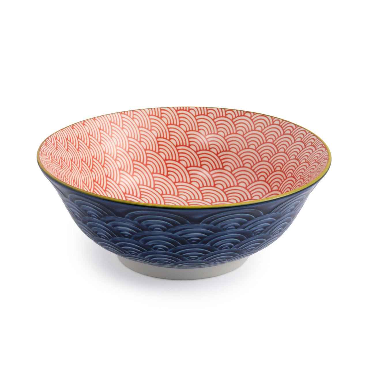 Mikasa Red and Blue Arc Stoneware Ramen Bowl, 21cm - Simmer and Slice