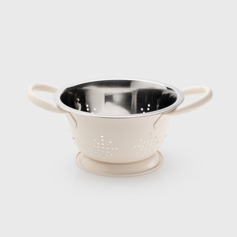 Mini Colander S/S 15cm dia x 8.6cm Oyster - Simmer and Slice