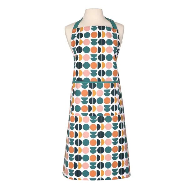 Retro Spot Recycled Cotton Adult Apron - Teal - Simmer and Slice