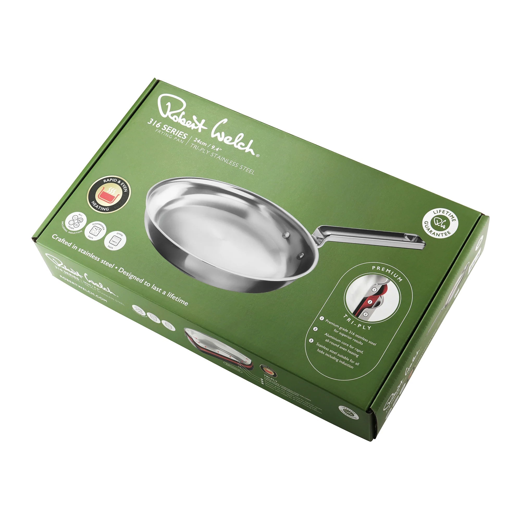 Robert Welch 316 Series Cookware (BR) Frying Pan 24cm - Simmer and Slice