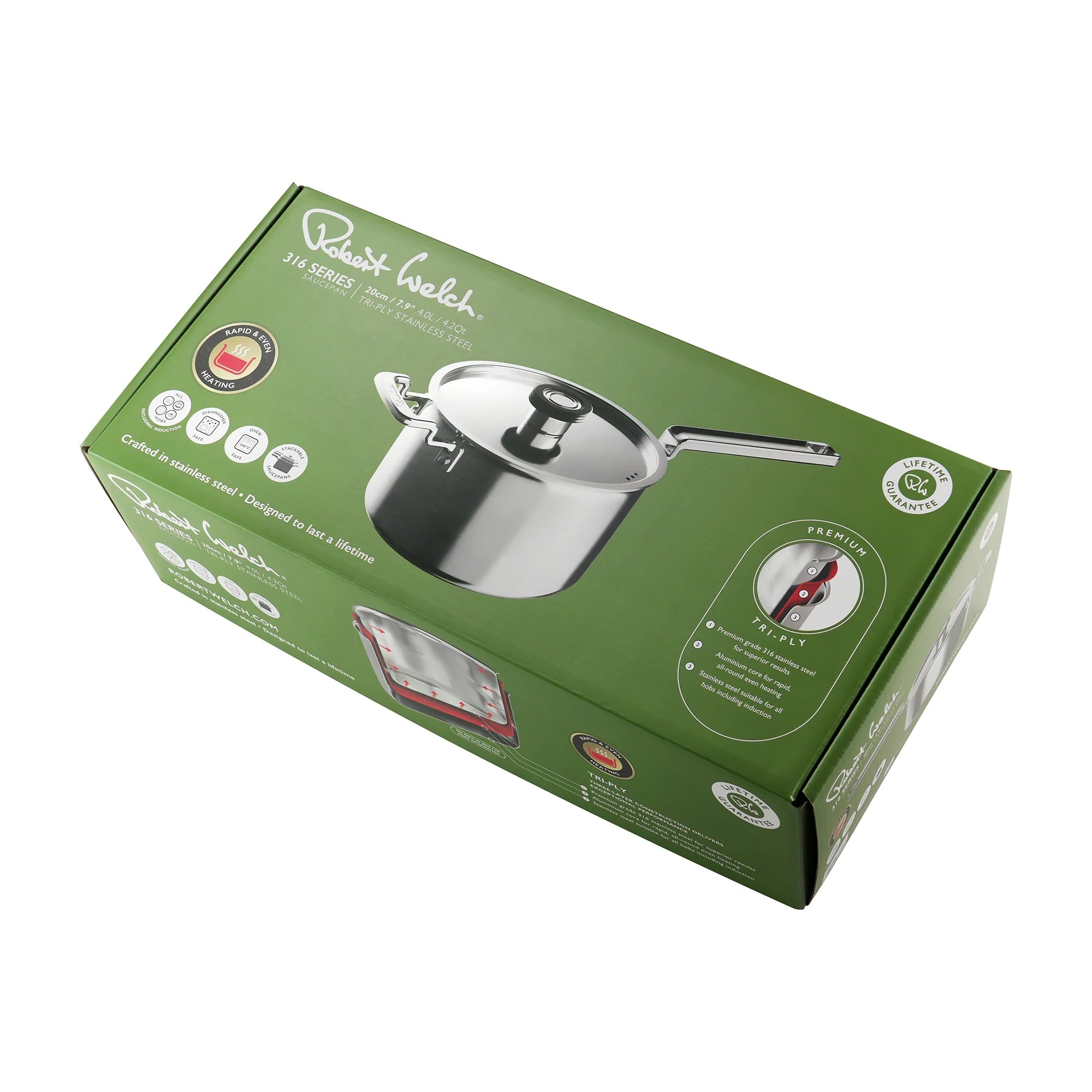 Robert Welch 316 Series Cookware (BR) Saucepan 20cm - Simmer and Slice
