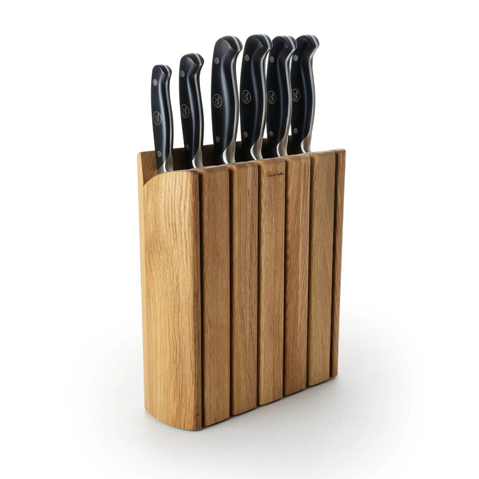 Robert Welch Professional Book Oak Knife Block Set, 7 Piece - Simmer and Slice