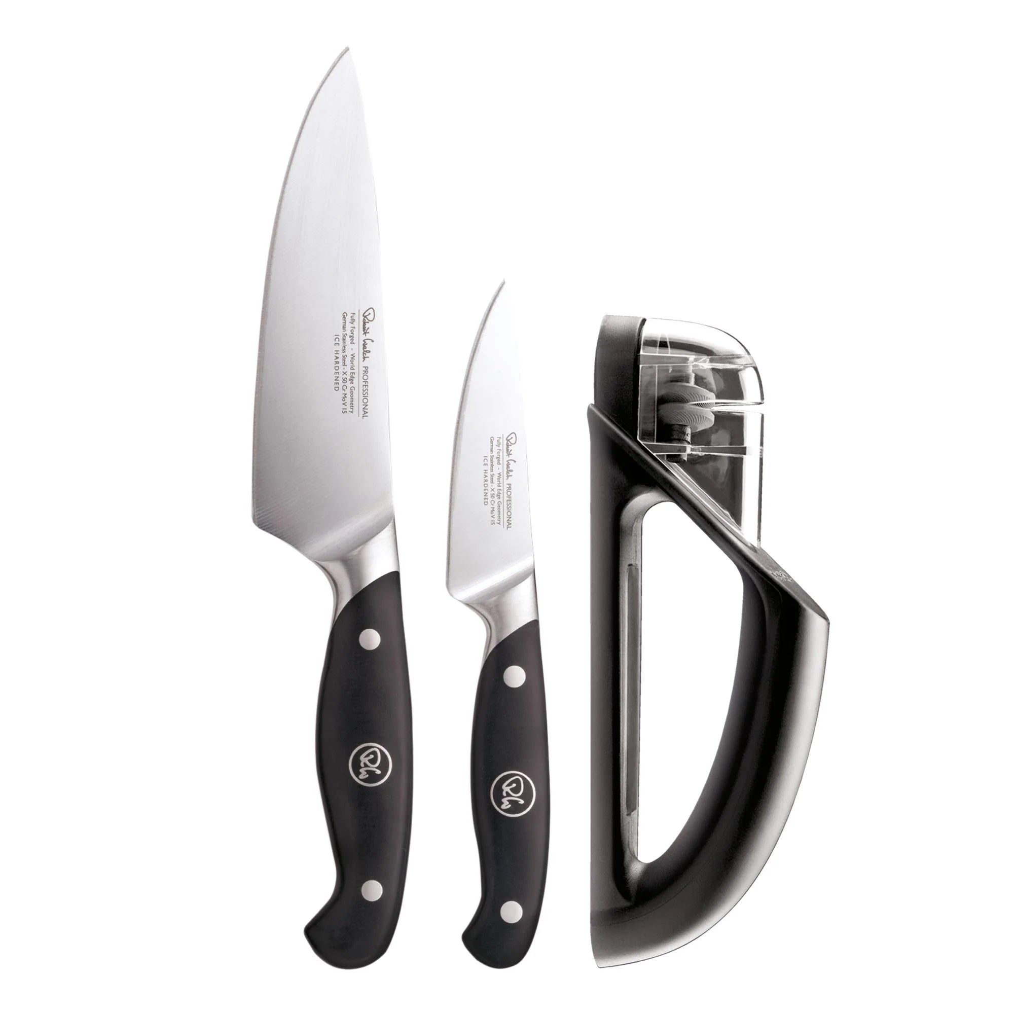 Robert Welch Professional Kitchen Knife Set with Knife Sharpener - Simmer and Slice