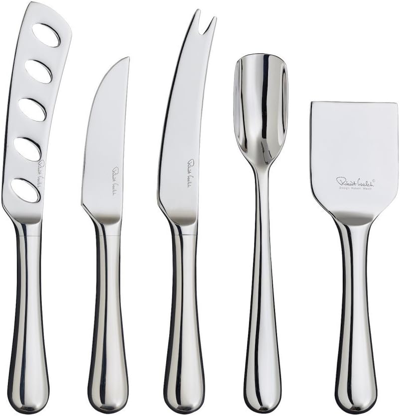 Robert Welch Radford Bright Gourmet Cheese Knife Set, 5 Piece - Simmer and Slice