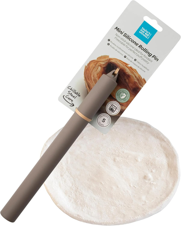 Rolling Pin Silicone 26cm x 2.55cm Grey - Simmer and Slice