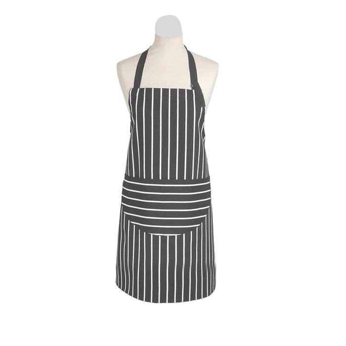 Rushbrookes Butchers Stripe Adult Apron - Slate Grey - Simmer and Slice