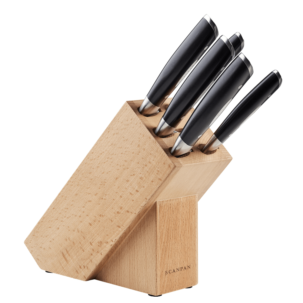 SCANPAN Classic Knives - Knife Block Set 6pc - Simmer and Slice