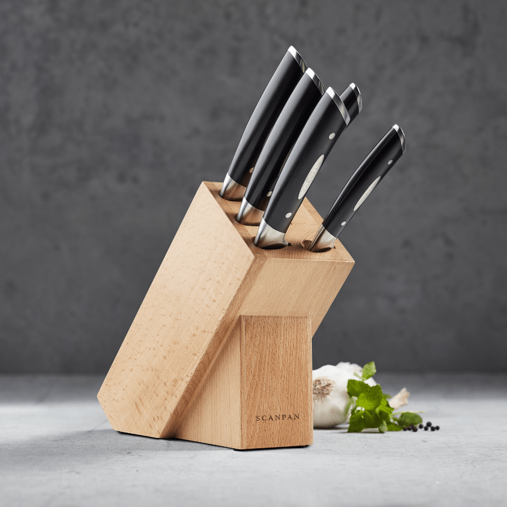 SCANPAN Classic Knives - Knife Block Set 6pc - Simmer and Slice