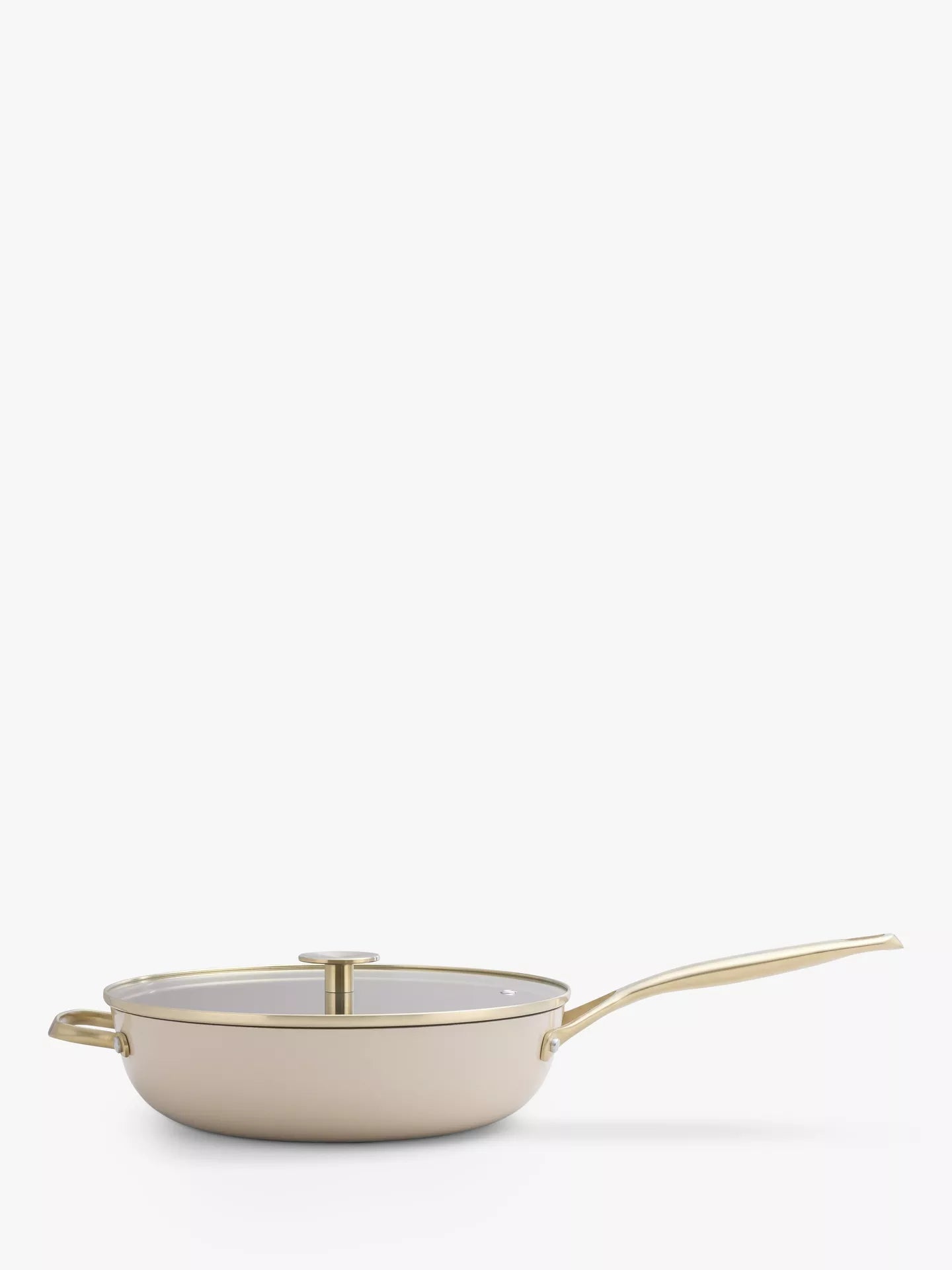 Stellar Cast Light Clay 28cm Sauté Pan with Glass Lid - Simmer and Slice