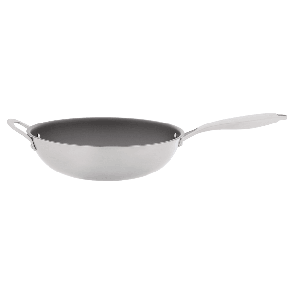 Stellar Zero 30cm Uncoated Stainless Steel Wok - Simmer and Slice