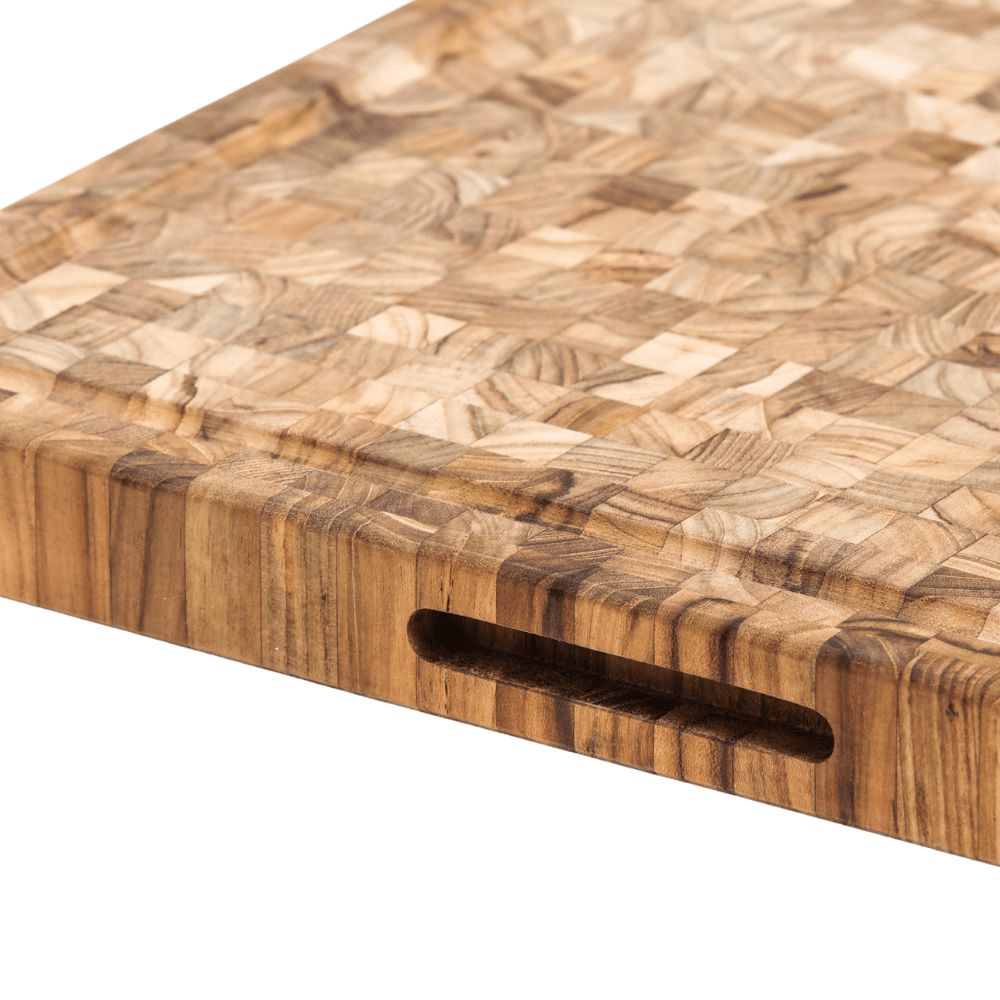 TeakHaus Butcher Block Carving & Cutting Board - Simmer and Slice