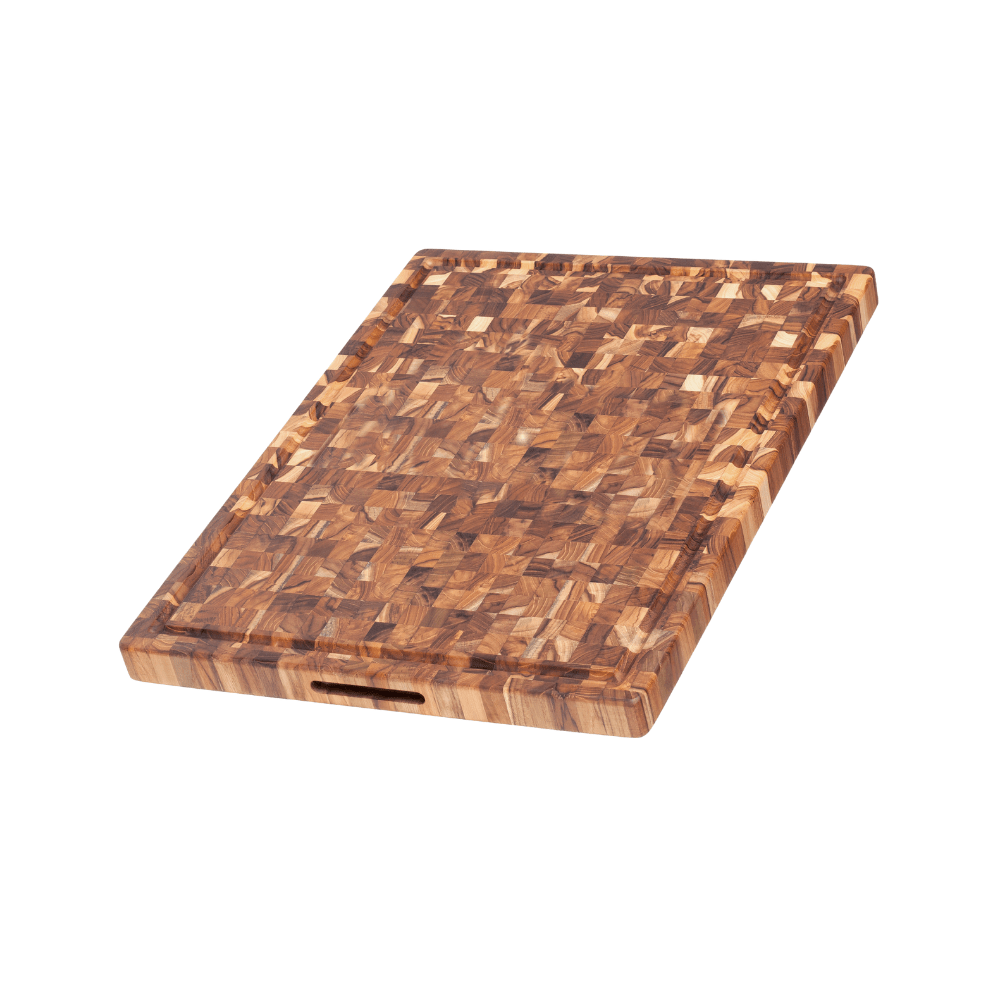 TeakHaus Butcher Block Carving & Cutting Board - Simmer and Slice