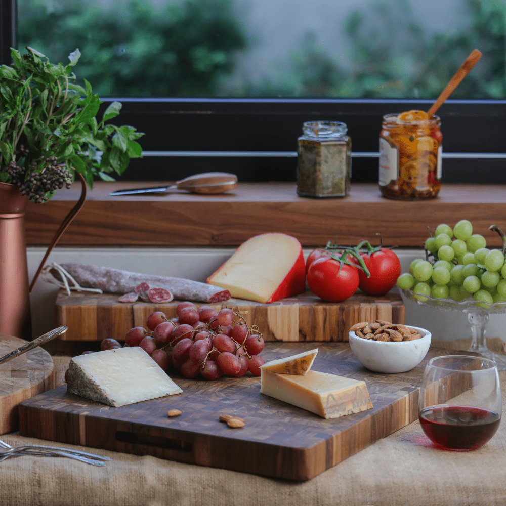 TeakHaus Butcher Block Cutting Board - Medium - Simmer and Slice