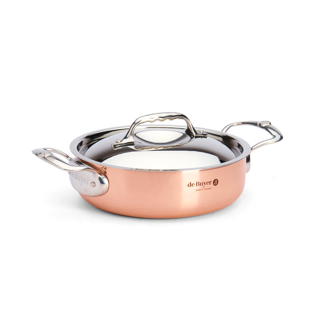 De Buyer Prima Matera 20cm Saute Pan with Lid | Steel Handle