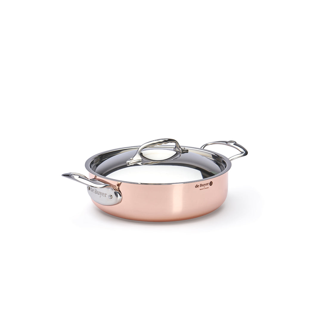 De Buyer Prima Matera 24cm Saute Pan with Lid | Steel Handle