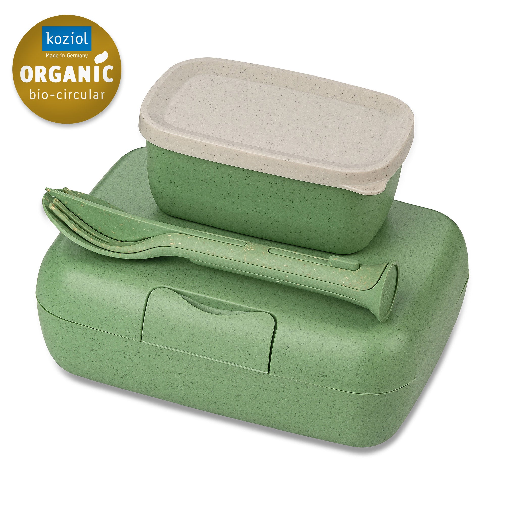 Koziol Lunch Box Set + Cutlery Set - Nature Coral