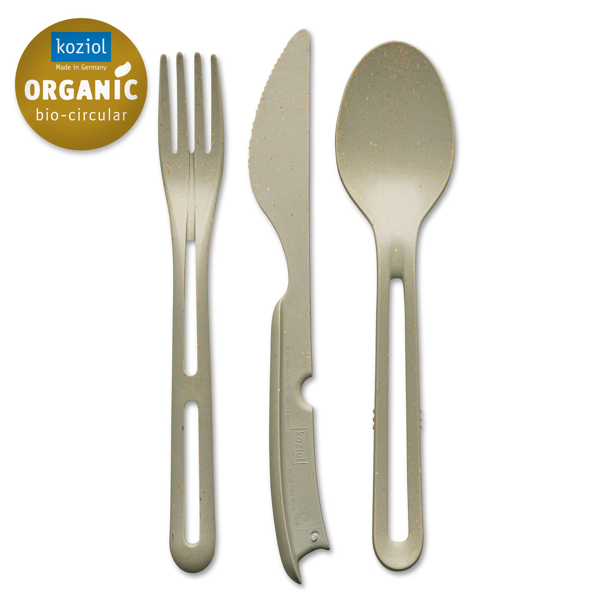 Koziol Klikk Cutlery 3pc Set - Nature Desert Sand
