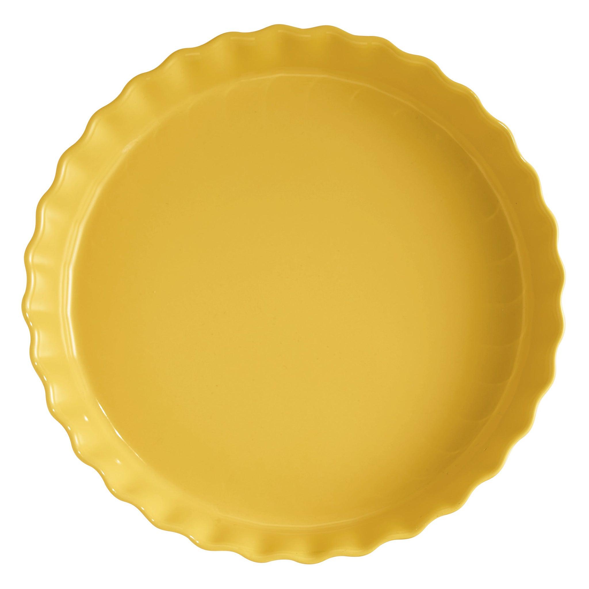 Emile Henry Deep Flan Dish In Provence Yellow 32cm