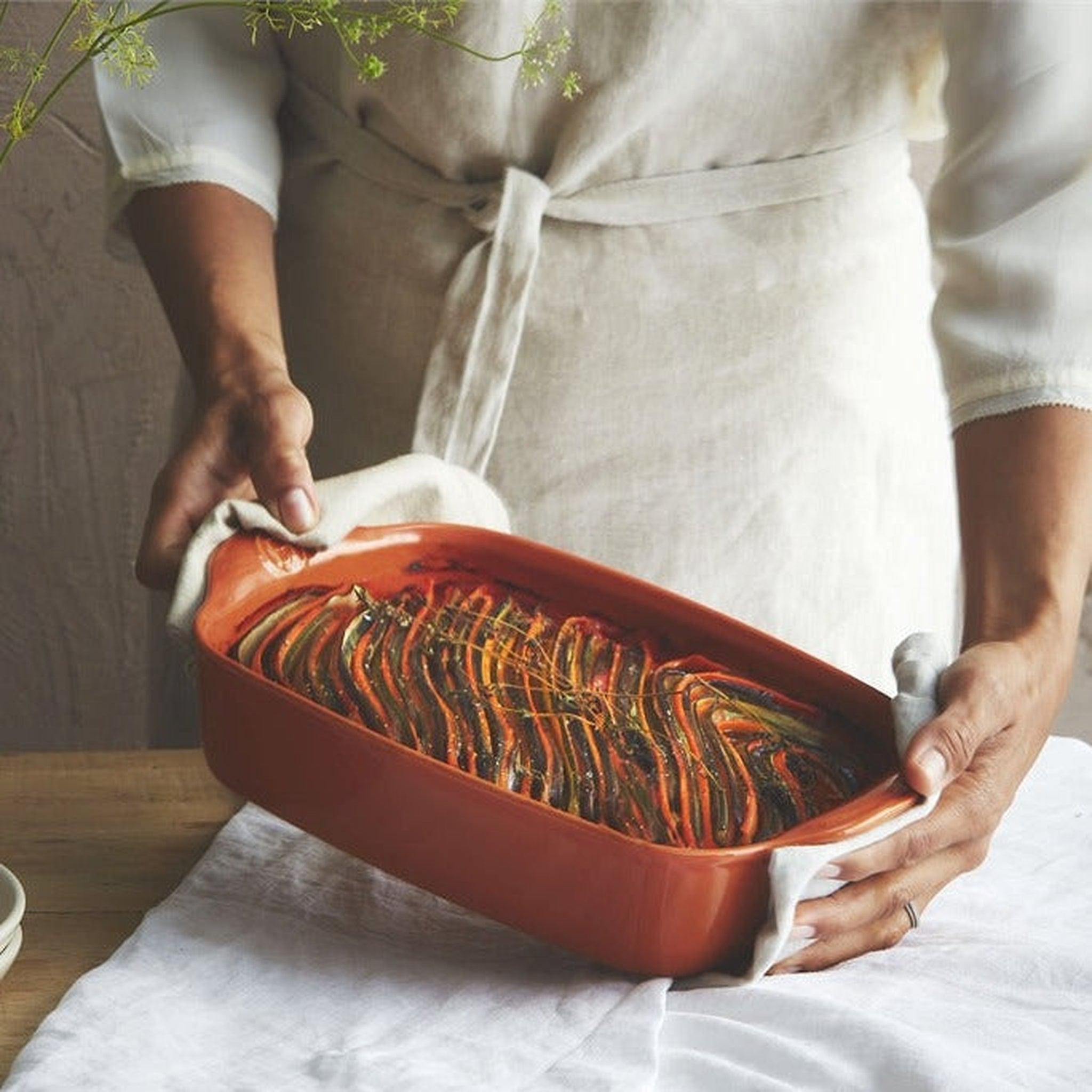 Emile Henry Individual Oven Dish Toscane Orange 22cm x 14.5cm