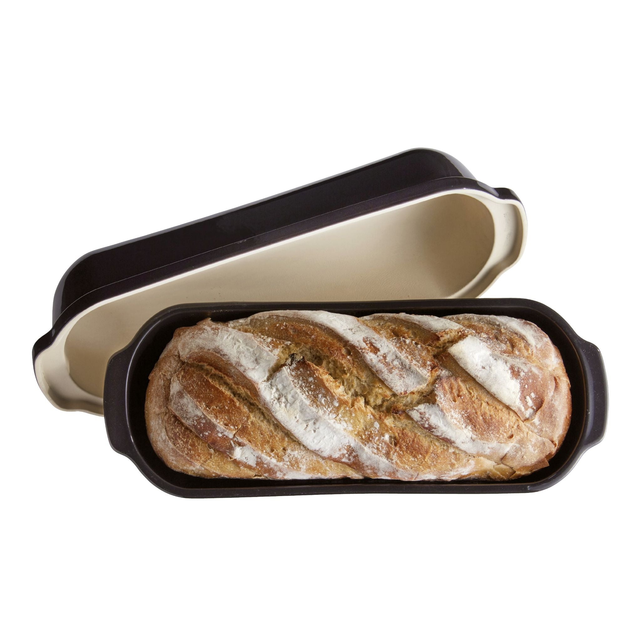 Emile Henry Large Bread Loaf Baker Charcoal 39cm x 16.5cm