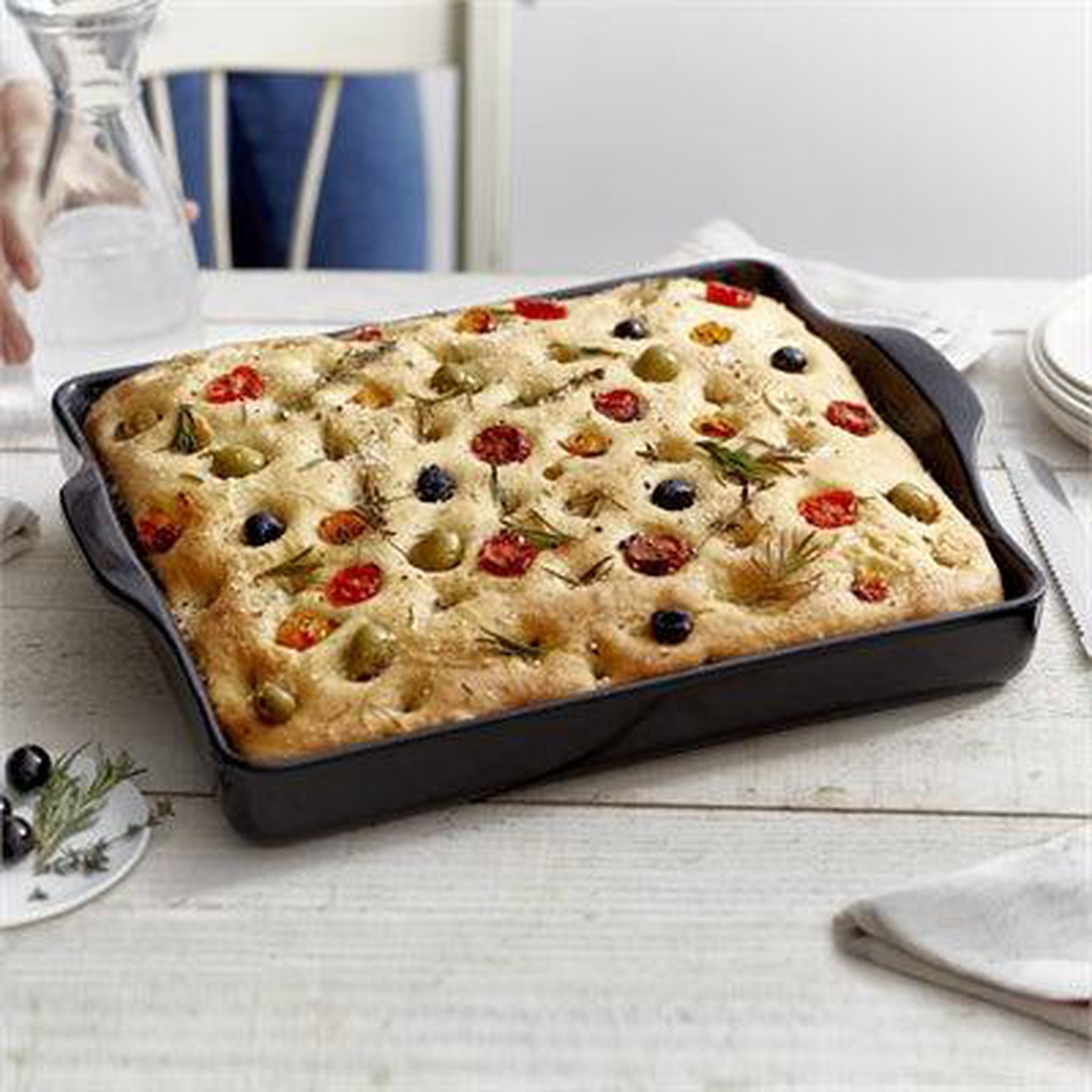 Emile Henry New Focaccia Bread Baker - Charcoal