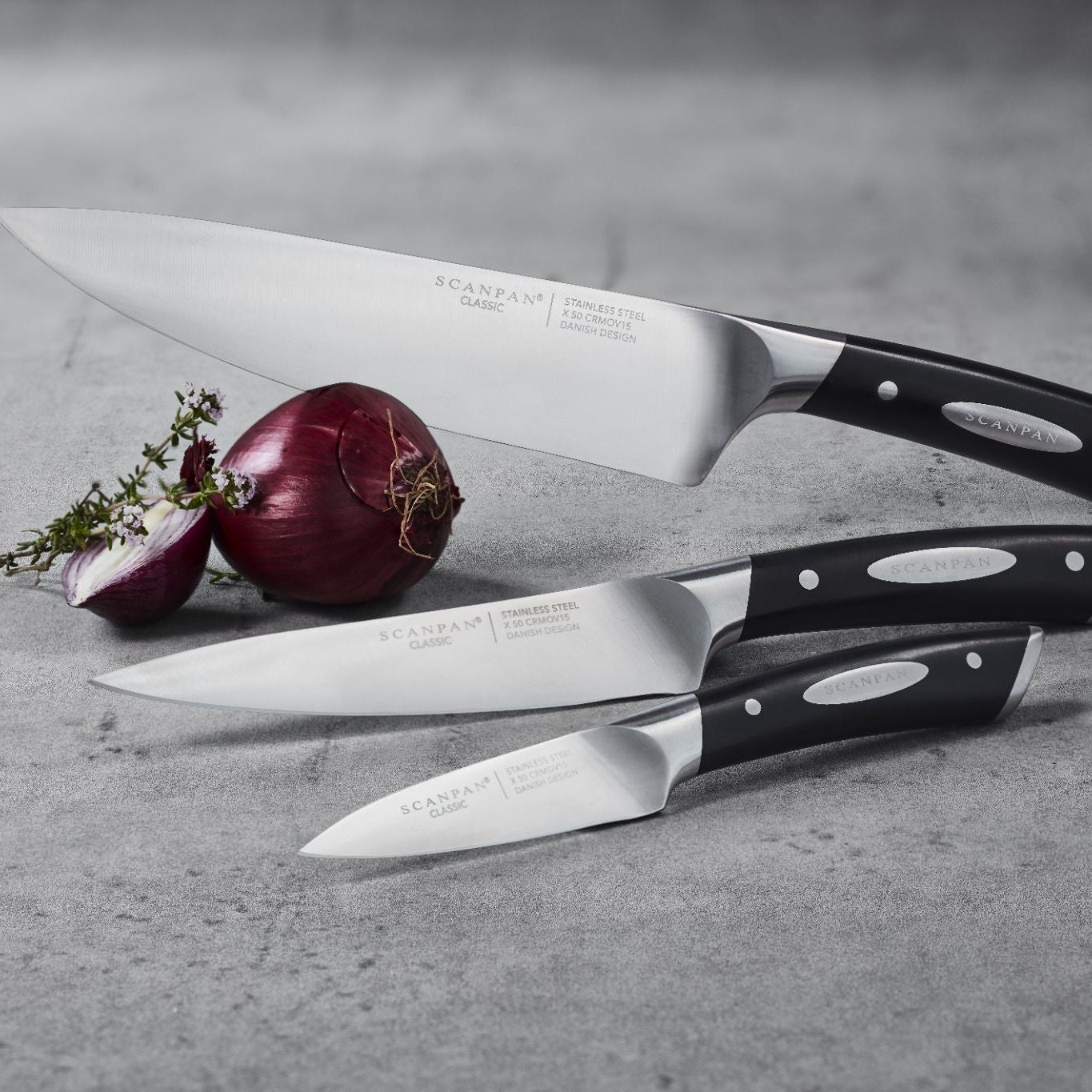 SCANPAN Classic Knives 3pc Chef Set