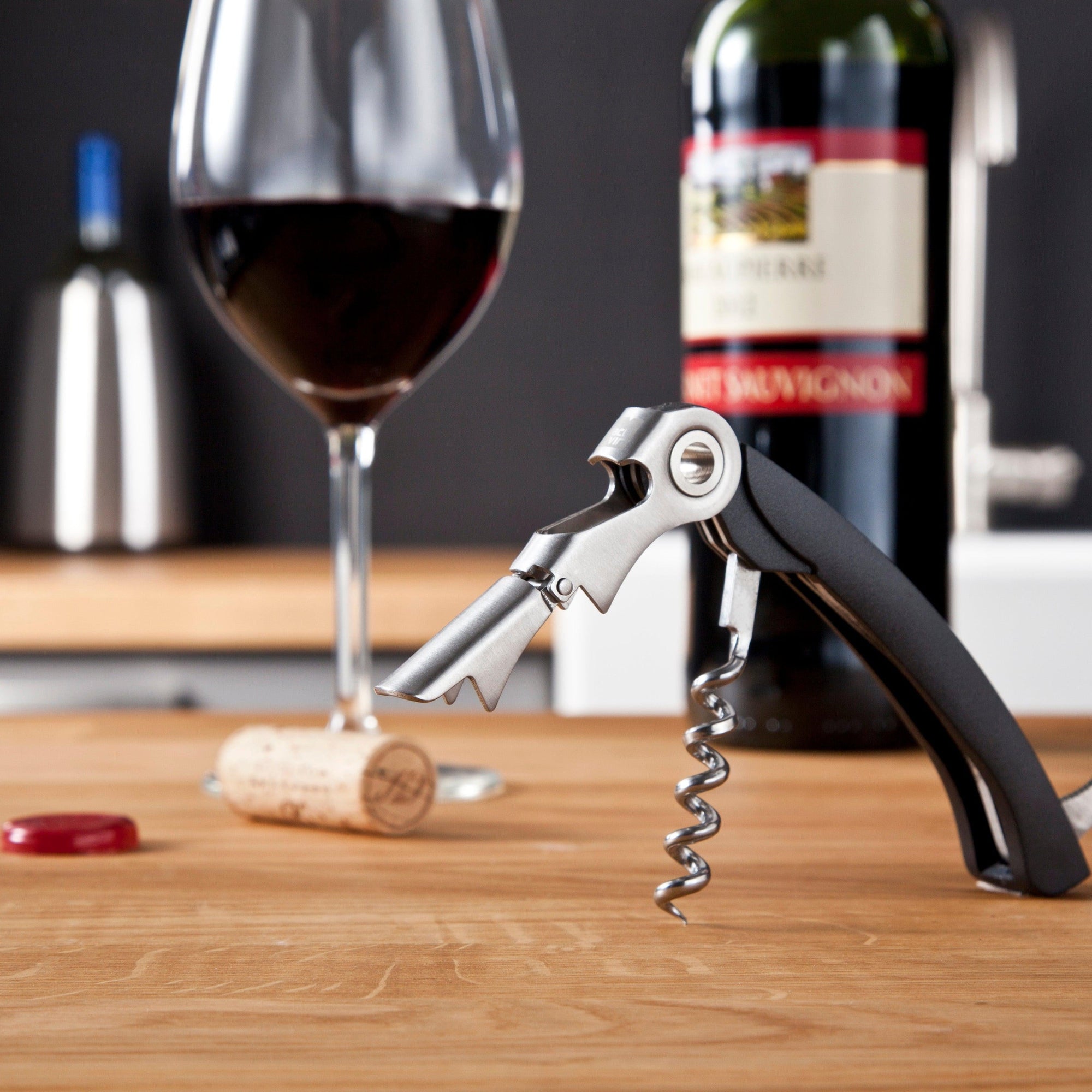 Vacu Vin Double Hinged Corkscrew - Black